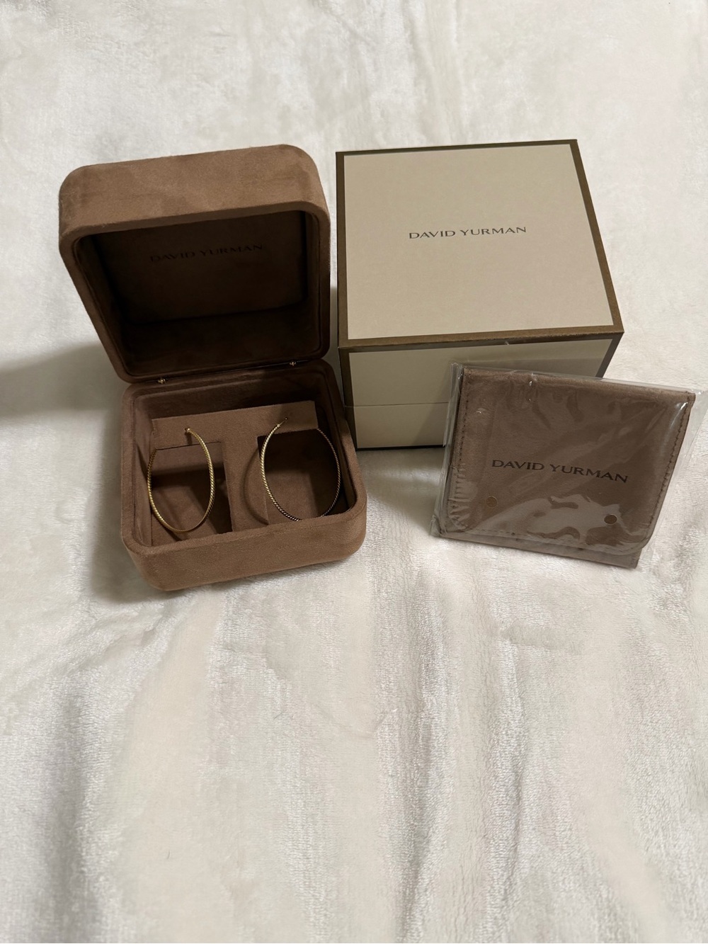 David Yurman 18K Cablespira Hoop Earrings